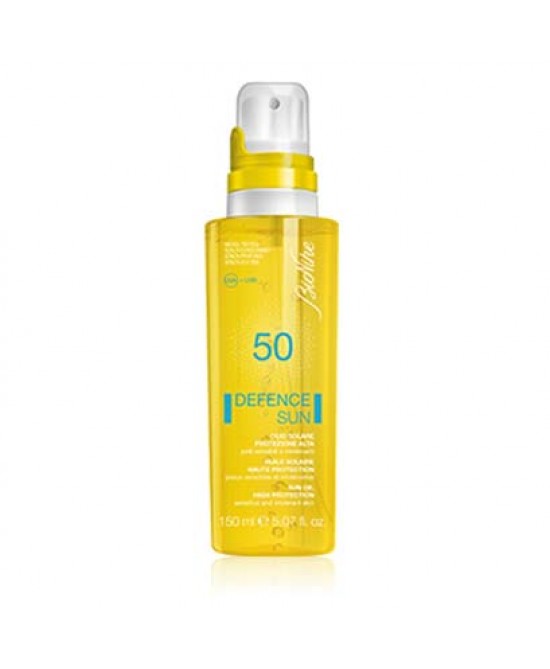 DEFENCE SUN 50 OLIO SOLARE PROTEZIONE ALTA 150 ML - Luckyfarma.it