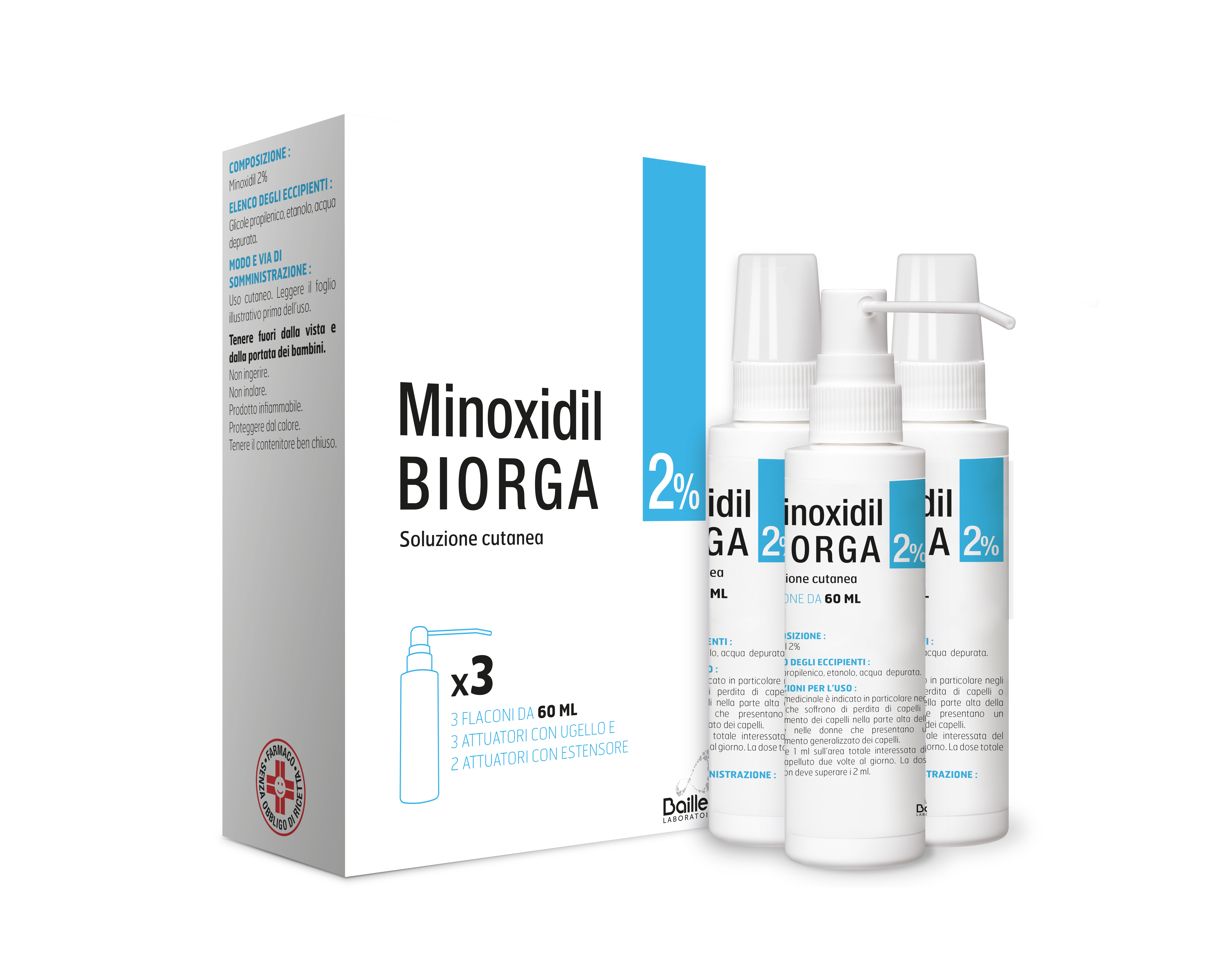 MINOXIDIL BIORGA*SOL CUT 3FL2% - Luckyfarma.it