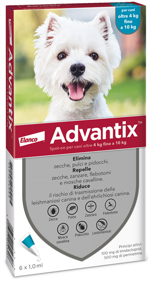ADVANTIX SPOT ON*6PIP 4-10KG - Luckyfarma.it