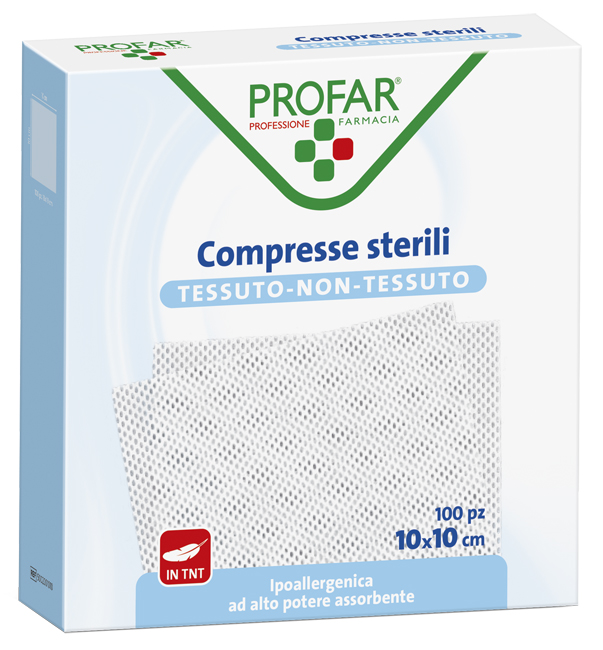 GARZA COMPRESSA TESSUTO NON TESSUTO 10X10 CM 100 PEZZI PROFAR - Luckyfarma.it