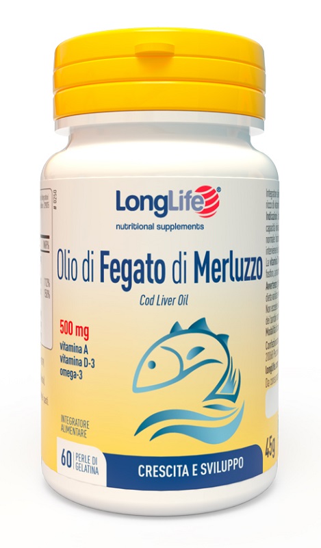 LONGLIFE OLIO FEGATO MERLUZZO 500 MG 60 PERLE - Luckyfarma.it