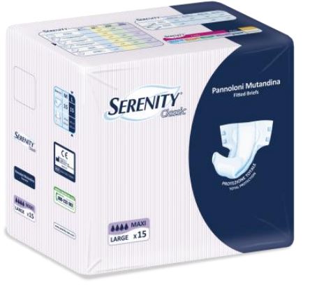 PANNOLONE PER INCONTINENZA A MUTANDINA SERENITY CLASSIC FORMATO MAXI TAGLIA LARGE 15 PEZZI - Luckyfarma.it