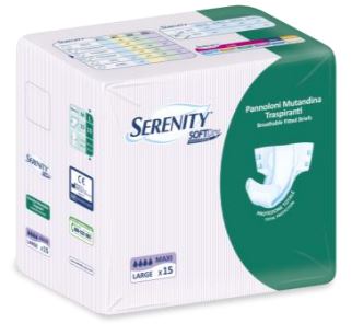 PANNOLONE PER INCONTINENZA SERENITY SOFTDRY FORMATO MAXI TAGLIA LARGE 15 PEZZI - Luckyfarma.it
