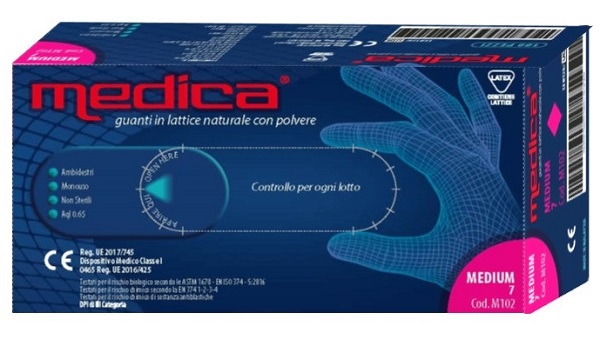 MEDICA GUANTO LATTICE N/STERILE CON POLVERE DM MISURA M 100 PEZZI - Luckyfarma.it
