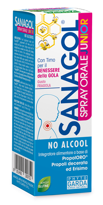 SANAGOL SPRAY JUNIOR PROPOLI FRAGOLA 20 ML - Luckyfarma.it