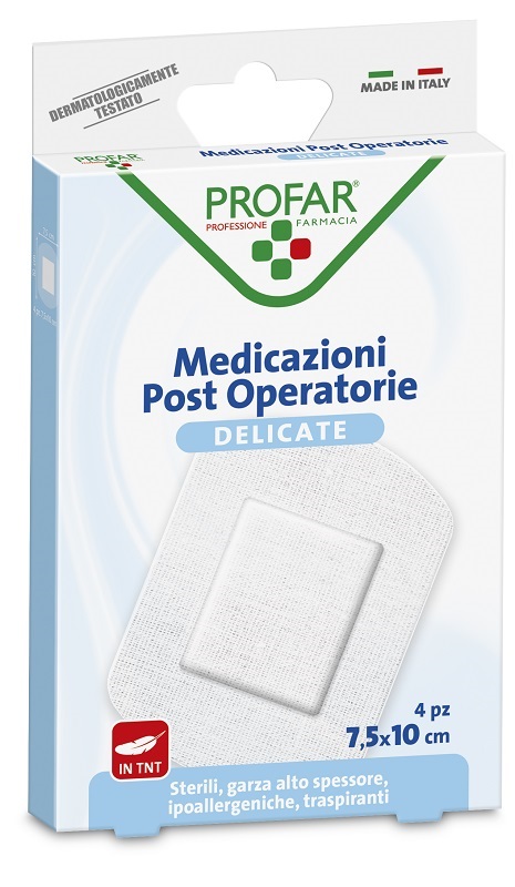 MEDICAZIONE POST OPERATORIA STERILE GARZA ANTIADERENTE 7,5X10 CM 4 PEZZI PROFAR - Luckyfarma.it
