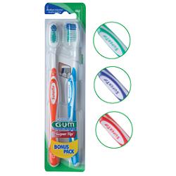 GUM SUPER TIP 463 COMPACT SPAZZOLINO MEDIO BONUS PACK 2 PEZZI - Luckyfarma.it