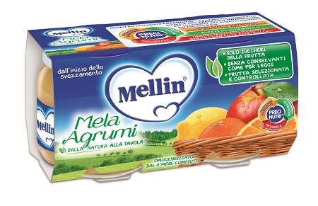 MELLIN OMOGENEIZZATO MELA AGRUMI 100 G 2 PEZZI - Luckyfarma.it