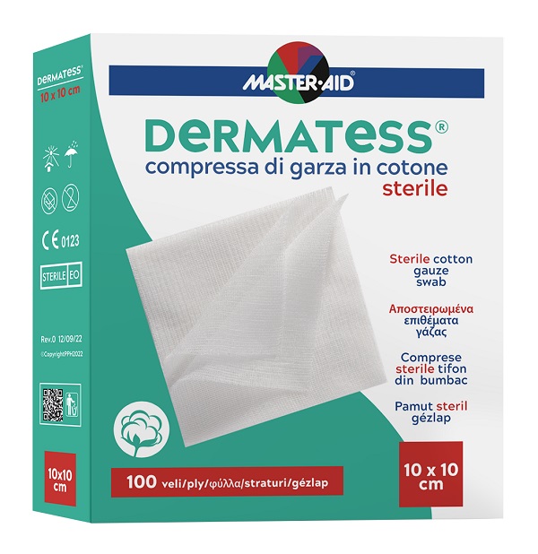 GARZA IDROFILA DERMATESS COT 10X10 100 PEZZI - Luckyfarma.it