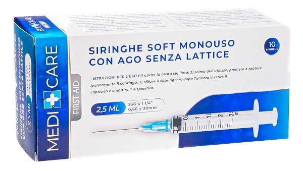 SIRINGA SOFT CAPACITA' 2,5ML AGO GAUGE 23 CONFEZIONE 10 PEZZI GAMMADIS - Luckyfarma.it