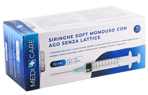 SIRINGA SOFT CAPACITA' 10ML AGO GAUGE 21 CONFEZIONE 10 PEZZI GAMMADIS - Luckyfarma.it