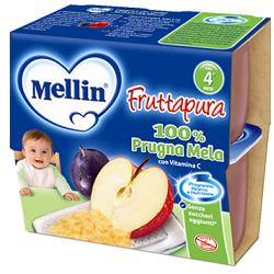 MELLIN FRUTTA PURA PRUGNA MELA 100 G 4 PEZZI - Luckyfarma.it