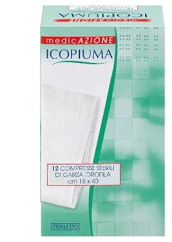 GARZA COMPRESSA IDROFILA ICOPIUMA 18X40CM 12 PEZZI - Luckyfarma.it