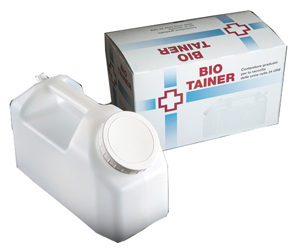 TANICA GRADUATA BIO TAINER PER RACCOLTA DI URINA NELLE 24 ORE 2500 ML CON TAPPINO DI PRELIEVO E MANICO 1 PEZZO - Luckyfarma.it