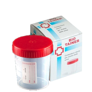 CONTENITORE PER URINA BIO TAINER GRADUATO CON SUPERFICIE DI SCRITTURA CON TAPPO A VITE CAPACITA' 120ML 1 PEZZO - Luckyfarma.it