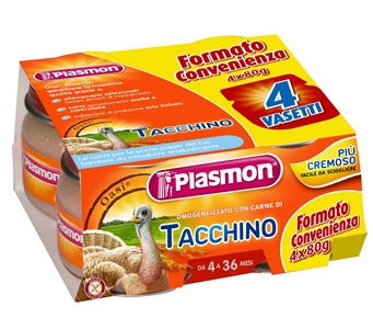 PLASMON OMOGENEIZZATO TACCHINO 4 X 80 G CON GIFT - Luckyfarma.it