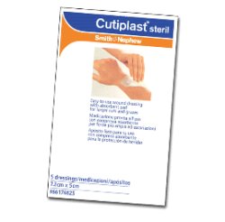 MEDICAZIONE CUTIPLAST STERIL ADESIVA SUPPORTO IN TNT ADESIVO POLIACRILATO IPOLLERGENICO TAMPONE NON ADERENTE 7,2X5 CM 5 PEZZI - Luckyfarma.it