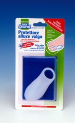 PROTETTORE ALLUCE VALGO REALIZZATO IN GEL DI SILICONE BIANCOSEMITRASPARENTE SAGOMATO PER AVVOLGERE LA PARTE DOLENTE E SENSIBILE DELL'ALLUCE IGIENEPIEDE 1 PEZZO - Luckyfarma.it