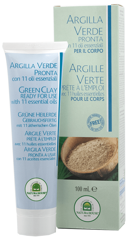 ARGILLA VERDE PRONTA TUBO CON OLI ESSENZIALI 100 ML - Luckyfarma.it