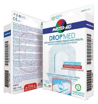 MEDICAZIONE COMPRESSA AUTOADESIVA DERMOATTIVA IPOALLERGENICA AERATA MASTER-AID DROP MED 10,5X20 5 PEZZI - Luckyfarma.it