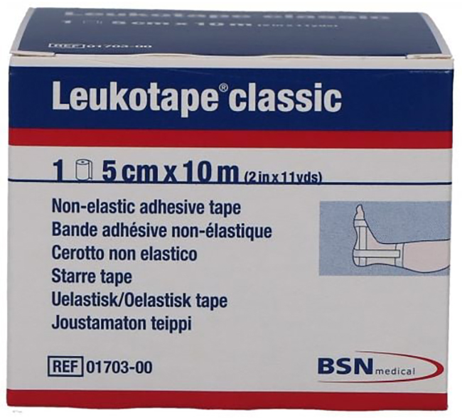 LEUKOTAPE BENDA ANELASTICA PER BENDAGGI FUNZIONALI 5X100 CM - Luckyfarma.it
