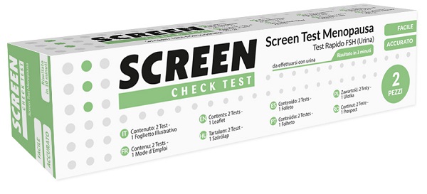 TEST RAPIDO PER L'INDIVIDUAZIONE DI FSH NELL'URINA CHE AIUTA AD INDIVIDUARE LA MENOPAUSA SCREEN CHECK TEST MENOPAUSA/FSH 2 PEZZI - Luckyfarma.it
