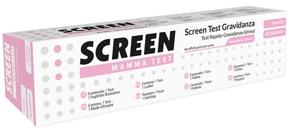 TEST PRECOCE CHE RILEVA L'ORMONE HCG NELL'URINA INDIVIDUANDO LO STATO DI GRAVIDANZA 1 PEZZO SCREEN MAMMA TEST GRAVIDANZA - Luckyfarma.it