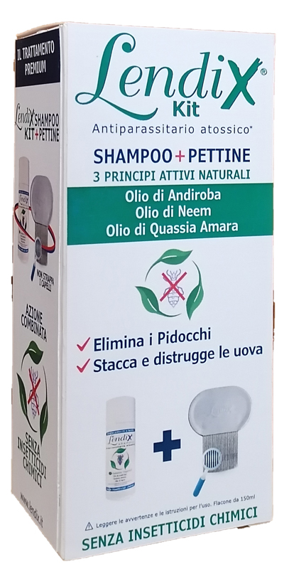 LENDIX KIT SHAMPOO 150ML + PETTINE ANTIPIDOCCHI - Luckyfarma.it