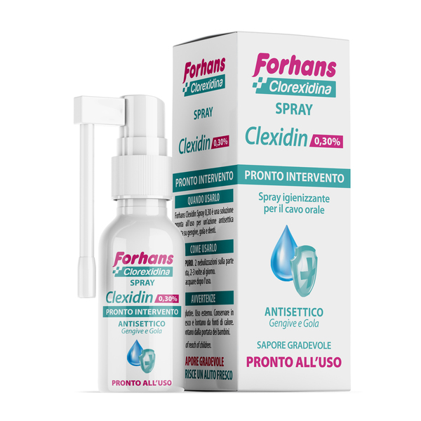 COLLUTORIO SPRAY CON CLOREXIDINA FORHANS CLEXIDIN 50ML - Luckyfarma.it