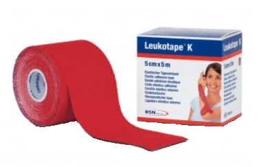 BENDA ADESIVA LEUKOTAPE K PER TAPING FISIOTERAPICO LARGHEZZA 5 CM LUNGHEZZA 5 M COLORE ROSSO IN ROTOLO - Luckyfarma.it