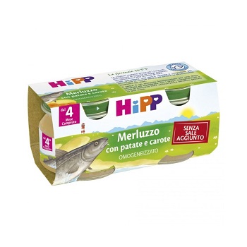 HIPP OMOGENEIZZATO MERLUZZO CAROTE PATATE 2X80 G - Luckyfarma.it