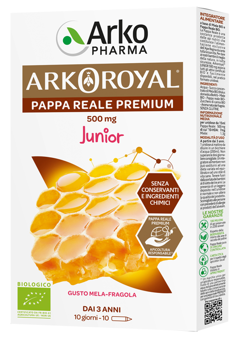 ARKOROYAL PAPPA REALE BIOLOGICA 500 MG 10 UNICA DOSE - Luckyfarma.it