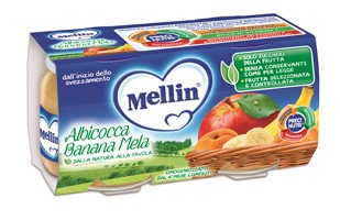 MELLIN OMOGENEIZZATO ALBICOCCA BANANA MELA 100 G 2 PEZZI - Luckyfarma.it