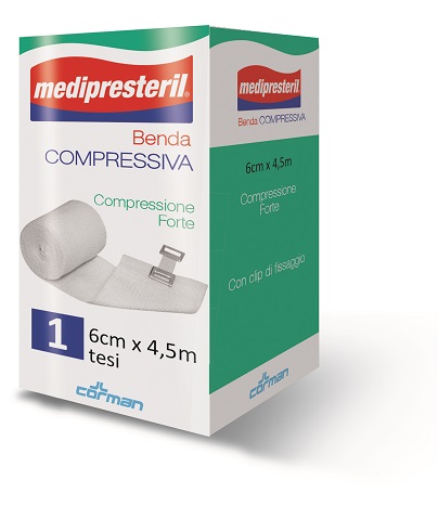 BENDA ELASTICA MEDIPRESTERIL COMPRESSIONE FORTE 6X450CM - Luckyfarma.it