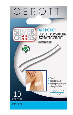 CEROTTO SILVER CROSS SUT AIRPORE 3X75 MM 10 PEZZI - Luckyfarma.it