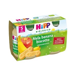 HIPP BIO OMOGENEIZZATO MELA BANANA BISCOTTO 2X125 G - Luckyfarma.it