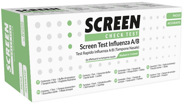 TEST RAPIDO VIRUS INFLUENZA A/B TAMPONE NASALE/FARINGEO SCREEN TEST INFLUENZA - Luckyfarma.it