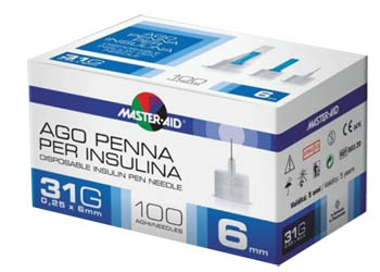 AGO PER PENNA DA INSULINA MASTER-AID 31 GAUGE 6 MM 100 PEZZI - Luckyfarma.it