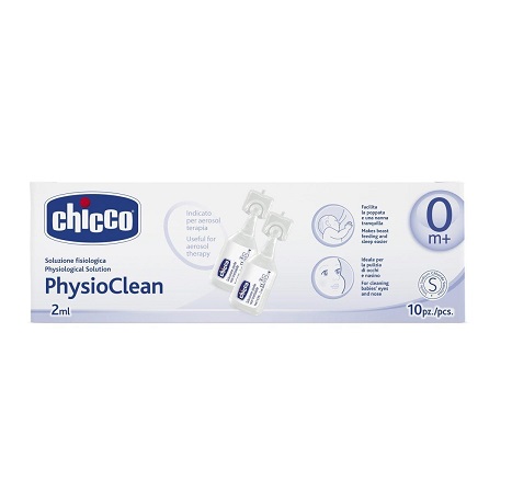 CHICCO PHYSIOCLEAN SOLUZIONE FISIOLOGICA 10 FLACONCINI 2 ML - Luckyfarma.it