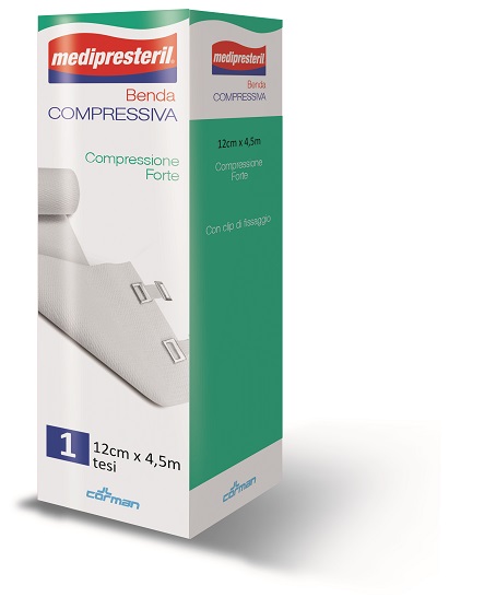BENDA ELASTICA MEDIPRESTERIL COMPRESSIONE FORTE 12X450CM - Luckyfarma.it