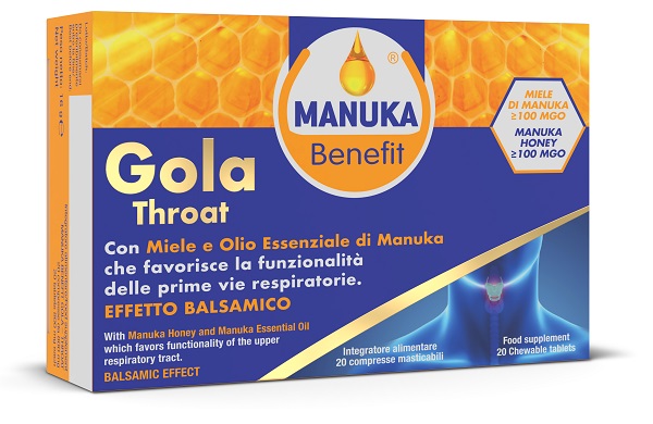 MANUKA BENEFIT GOLA THROAT 20 COMPRESSE MASTICABILI - Luckyfarma.it