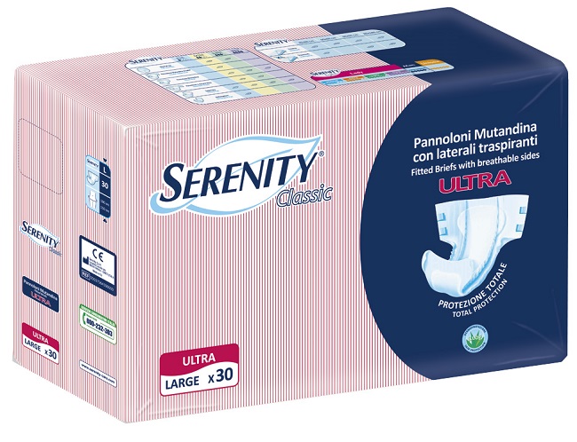 PANNOLONE A MUTANDINA SERENITY CLASSIC ULTRA ALOE LARGE 30 PEZZI - Luckyfarma.it