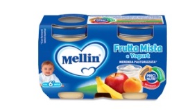 MELLIN MERENDA YOGURT FRUTTA MISTA 120 G X 2 PEZZI - Luckyfarma.it