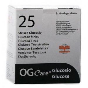 STRISCE MISURAZIONE GLICEMIA OGCARE 25 PEZZI - Luckyfarma.it