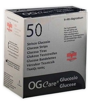 STRISCE MISURAZIONE GLICEMIA OGCARE 50 PEZZI - Luckyfarma.it