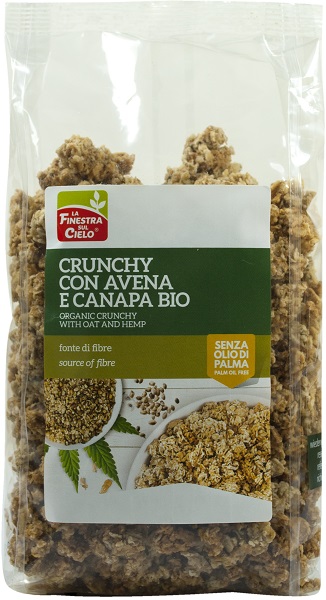 FSC CRUNCHY CON AVENA E CANAPA BIO AD ALTO CONTENUTO DI FIBRA CON OLIO DI GIRASOLE E SENZA OLIO DI PALMA 375 G - Luckyfarma.it