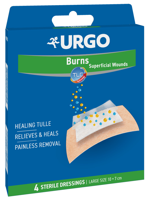 URGO CEROTTO PER USTIONI E FERITE 100X70 MM 4 PEZZI - Luckyfarma.it
