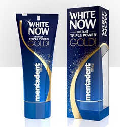 MENTADENT DENTIFRICIO WHITE NOW TRIPLE POWER GOLD 50 ML - Luckyfarma.it