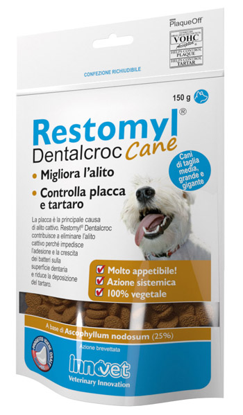 RESTOMYL DENTALCROC CANI TAGLIA MEDIA GRANDE E GIGANTE BUSTA 150 G - Luckyfarma.it