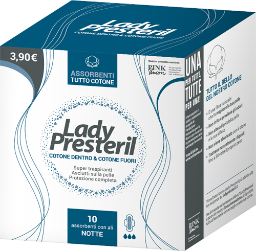 LADY PRESTERIL COTONE DENTRO & COTONE FUORI 10 ASSORBENTI CON ALI NOTTE PROMO - Luckyfarma.it